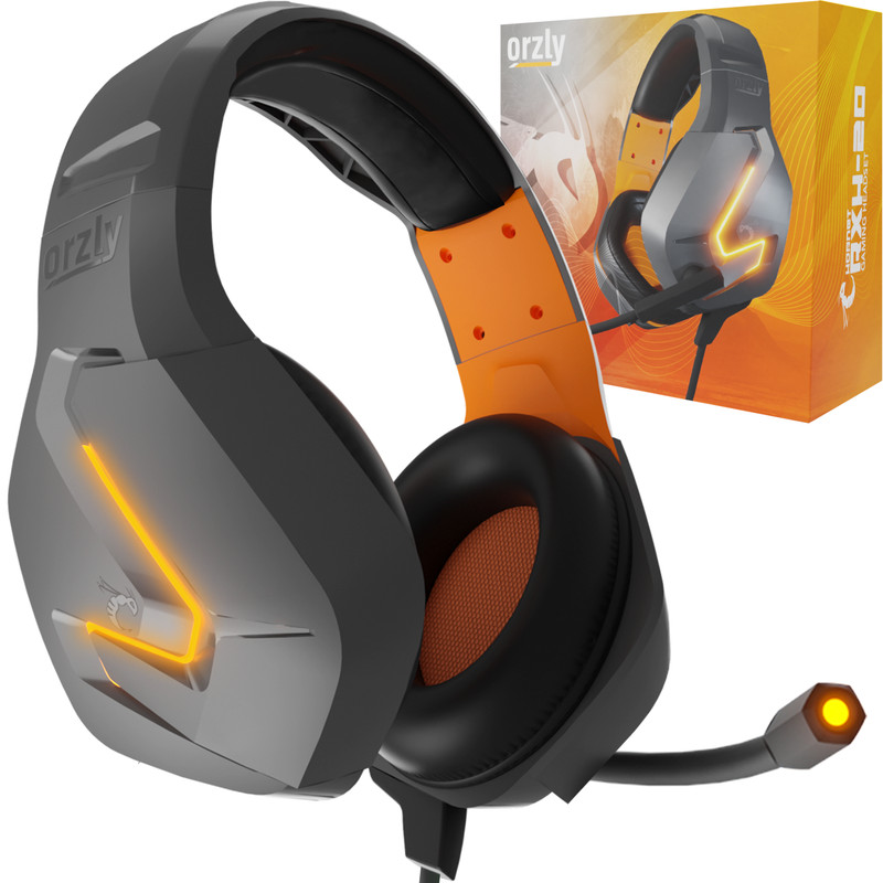 Orzly Premium RXH-20 Gaming Headset LED with Mic for PS5 Xbox PC Switch - Grey