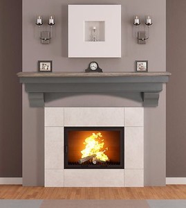 Pearl Mantel Hadley Cottage Grey Fireplace Tv Shelf Image Is Loading Pearl Mantel Hadley Cottage Grey Fireplace Tv