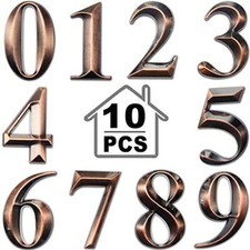 3D Mailbox Numbers 0-9 Self-Adhesive 2 Inch Address Number Stickers 10 Bronze