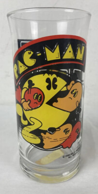 Vintage Pac Man Ghosts Arcade Glass Cup Bally Midway 1982 Pac-Man 6  w/ tag