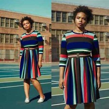 ELOQUII Opposing Stripes Knit Dress Size 14