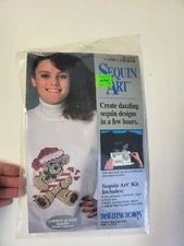 Vintage Distlefink Designs Sequin Art Kit Candy Cane Bear 33210 SEALED NEW