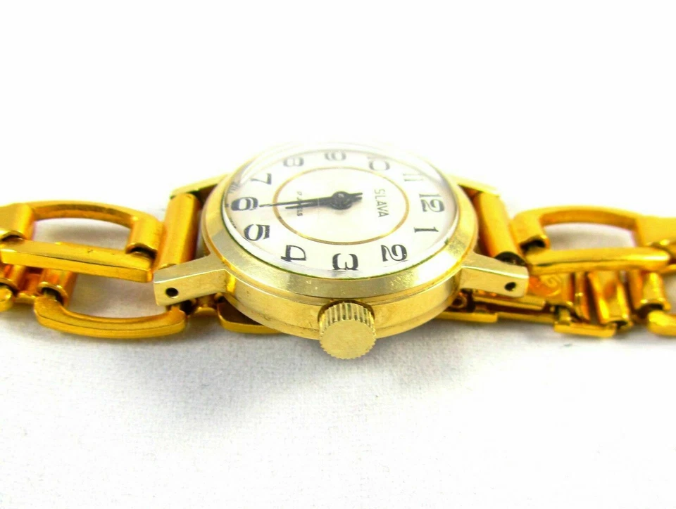 Reloj Pulsera Slava 17 Joyas Mujer De Colección URSS Raro Reparado Regalo Para Mujer Foto 3 de 4