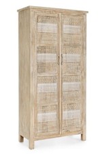 Mobile 2A Mayra L Madia Credenza Armadio Stile Etnico Coloniale Legno Naturale
