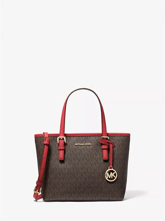 Brown and red top michael kors purse
