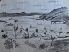 Lucien Mathelin (1905-1981) - Surrealist - Charcoal