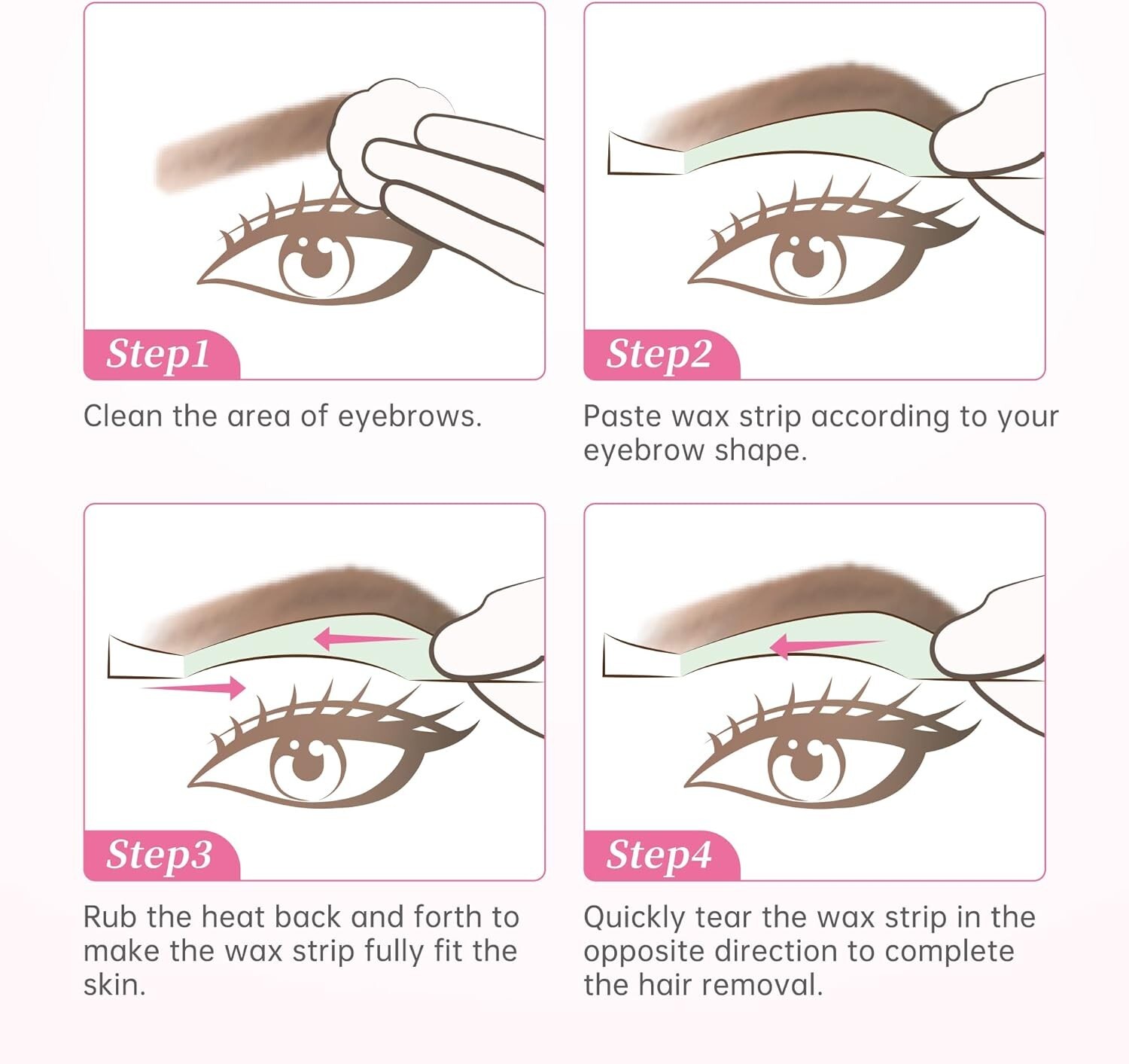 Hair Removal Eyebrow Wax Strips Hair Removal for Sensitive Skin 3 Sec