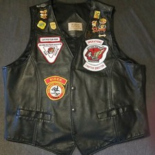 Honda Gold Wing Road Riders Assoc GWRRA Motorcycle Black Leather Vest Sz Large