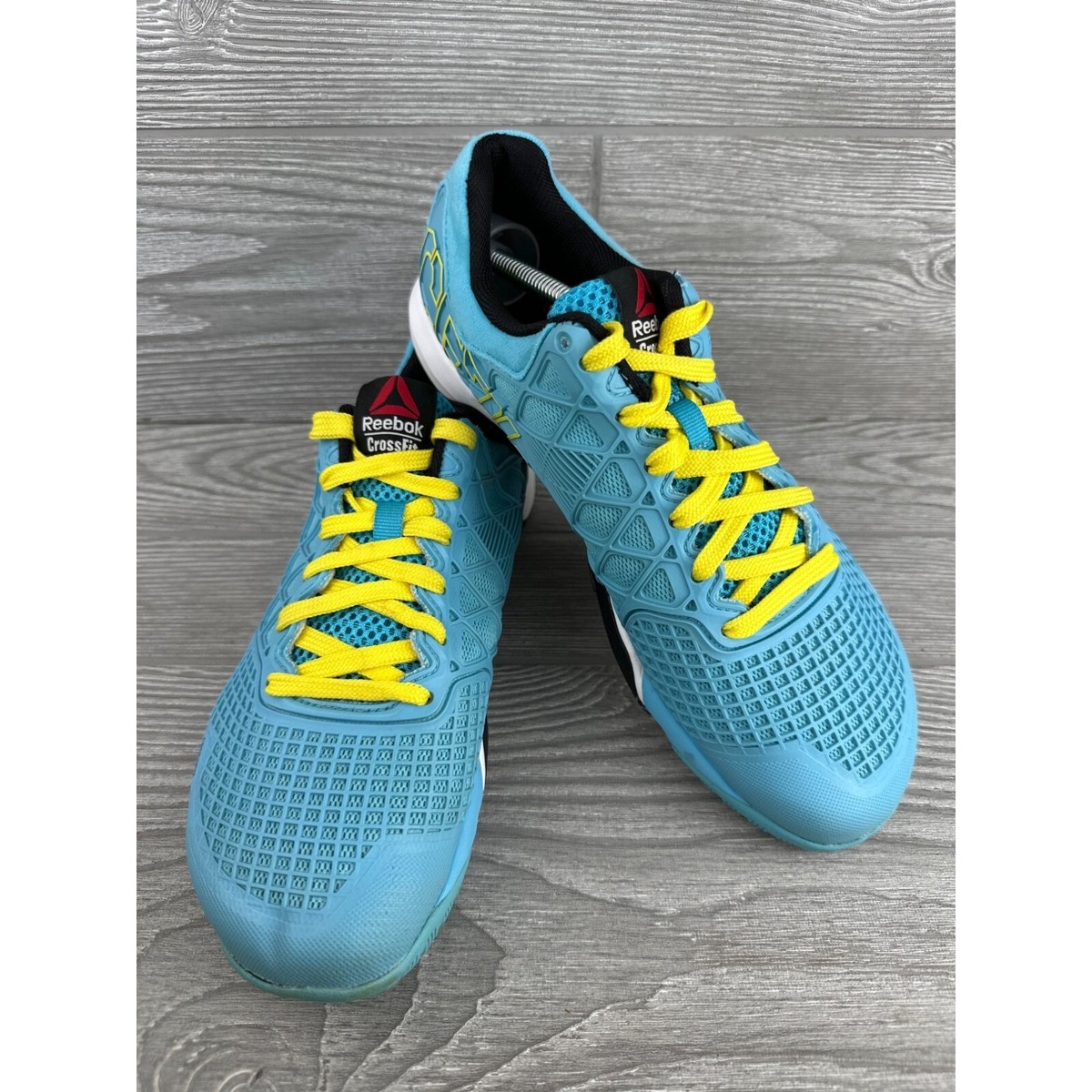 Reebok Crossfit CF74 Women's Size Blue With Yellow Shoes