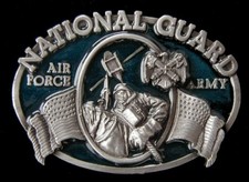 NATIONAL GUARD BELT BUCKLE VINTAGE 1982 DETAILED US MADE