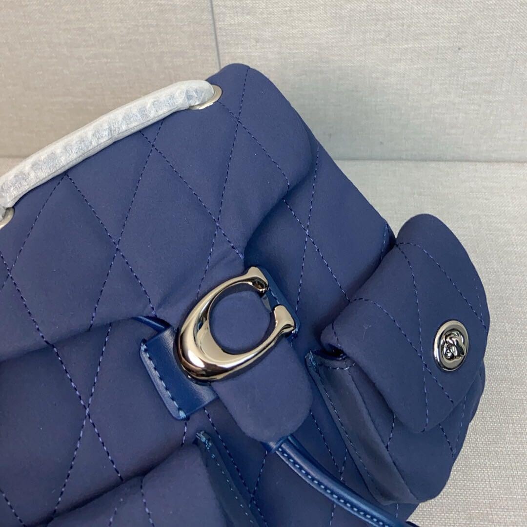 COACH Tabby Quilted Backpack CW610 Blue Outlet NEW | eBay
