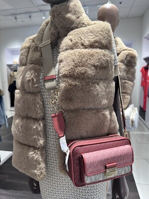 Michael Kors Bradshaw Medium Pocket Camera Crossbody - Cinnamon Multi