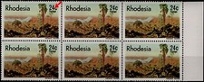 RHODESIA 1977 Artists 24c block x6 one w/red dot on 4 of 24  MNH SG548 (Br2011)