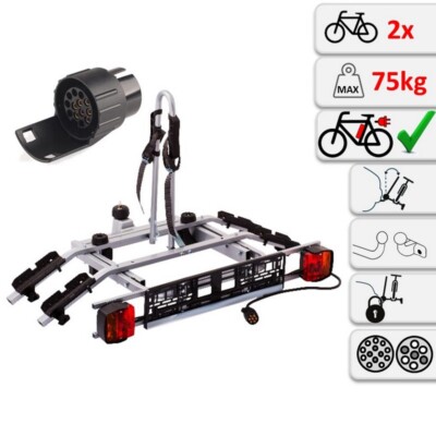 Fahrradträger auf Kupplung - Klappbare Plattform für 2 Fahrräder - Schnellmontage