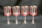 Noritake Rainbow No Trim Elegant stemware Pink goblets 5.5" In Excellent Cond.