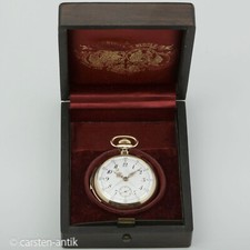 Haas Nevaux & Cie. minute repeater, split-second 18k pocket watch wood Box 1905