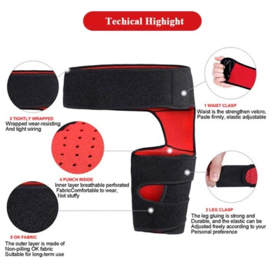 Hip Brace - Compression Groin Support Wrap for Sciatica Pain Relief Thigh L+R AU - Picture 6 of 15