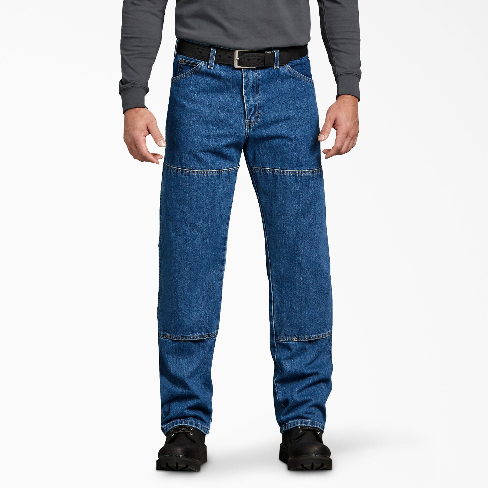 Dickies Men&rsquo;s Relaxed Fit Workhorse Double Knee Denim Blue Jeans Size 50x30