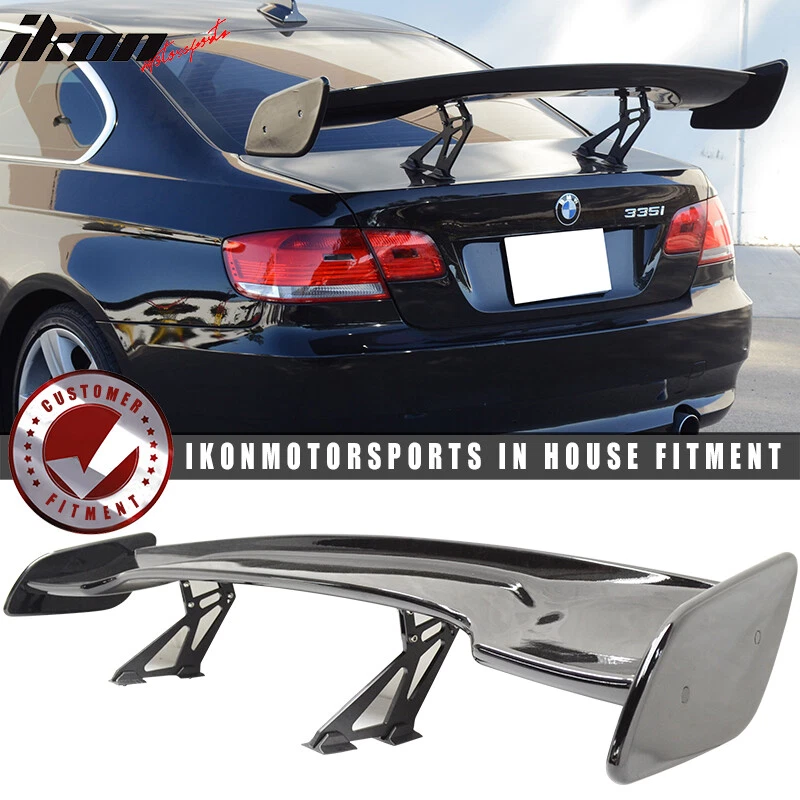 Universal Fit 57In JDM GT Style Rear Trunk lid Spoiler Wing Lip ABS Gloss  Black