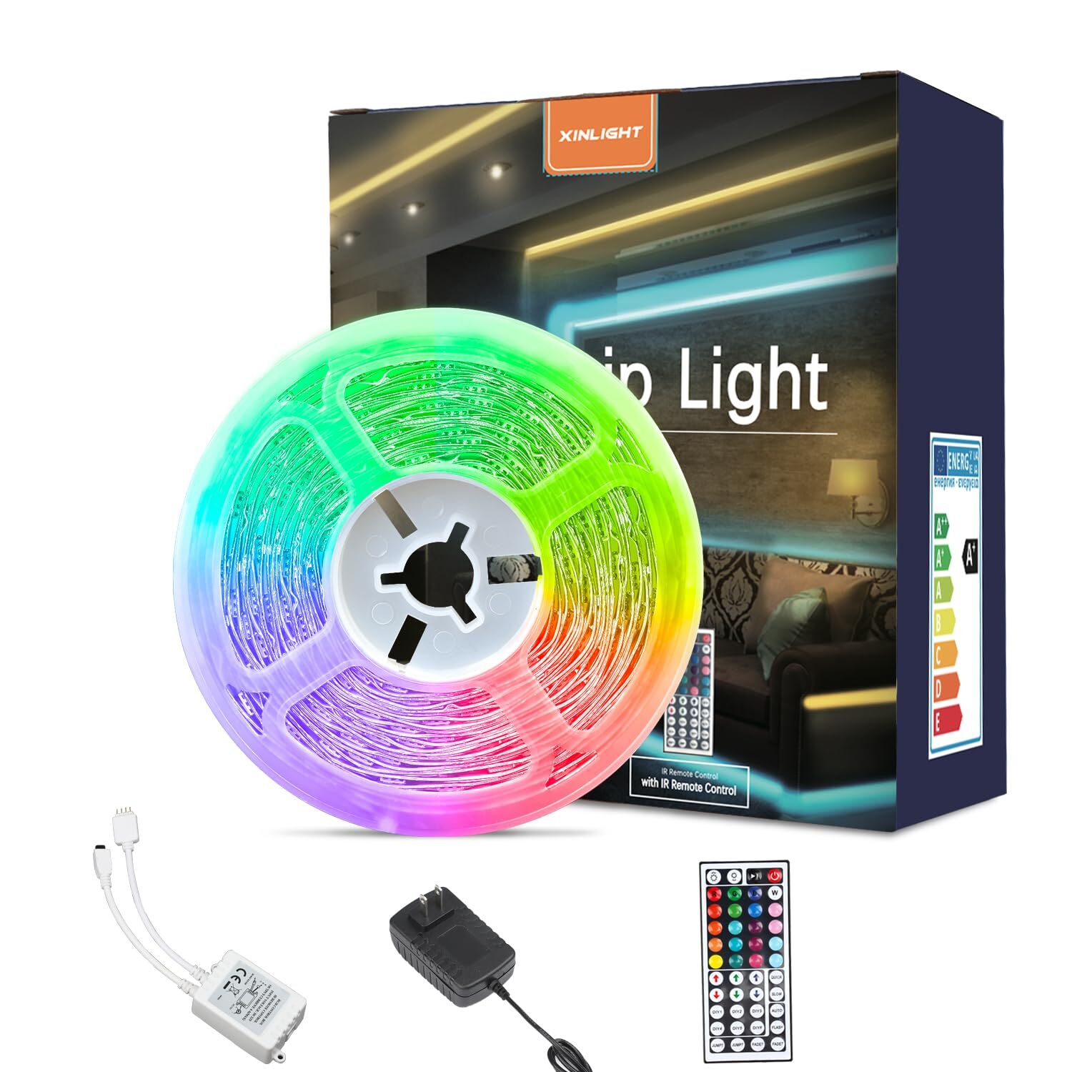 9.8ft RGB LED Strip Lights Color Changing Kit with Remote and Connectivity Options for Vibrant Home Illumination-image