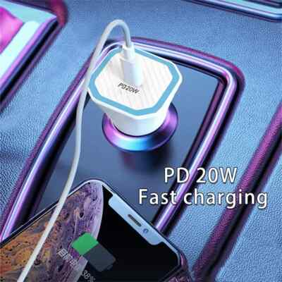 GELRHONR Caricabatterie Auto USB C 20W PD - 4 Porte (1 PD + 3 Type-C), Cavo Integrato 1.1m, Per IPhone, Smartphone, GPS, Auto E Camper - 3