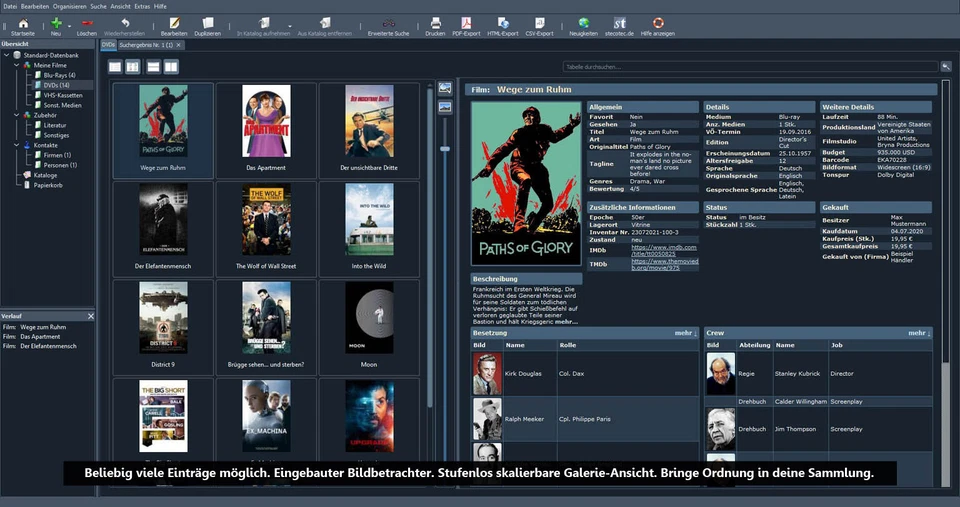 Stecotec Filmverwaltung Pro - Verwalte deine DVD- und Blu-ray-Sammlung am PC - Bild 2 von 4