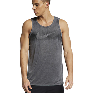 Nike Running Dri-Fit Chalk Swoosh Gray/Black Tank Top Size L | eBay