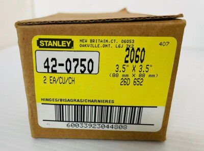 STANLEY HARDWARE 42-0750, 2 HINGES 3.5'' x 3.5''