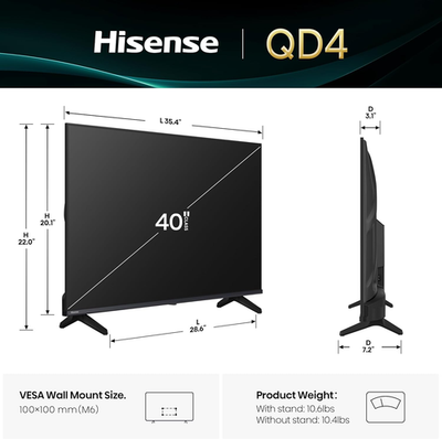 Hisense 40-Inch Class QD4 Series QLED FHD Smart Fire TV