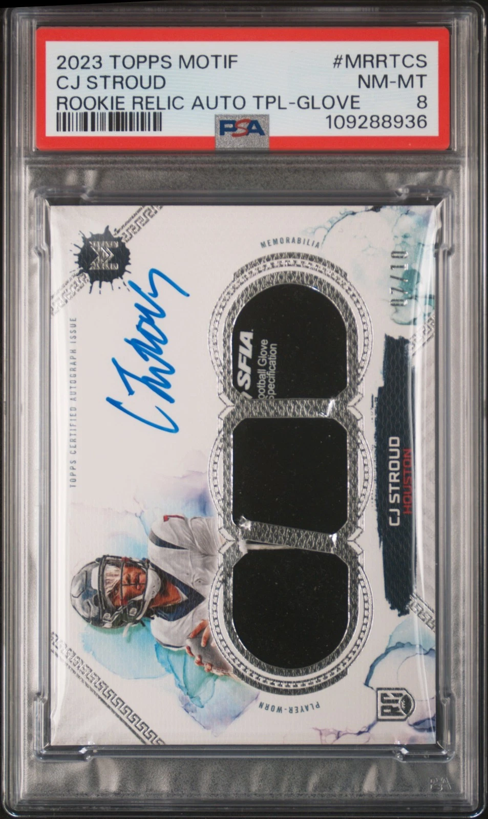 CJ Stroud Topps Motif Motif Rookie Relic Autograph Triple #MRRTCS Glove