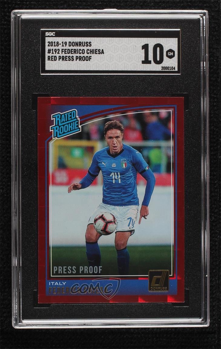 2018 Donruss Rated Press Proof Red Federico Chiesa #192 SGC 10 GEM Rookie RC mb2