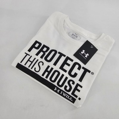Under Armour UA Protect This House T-Shirt Mens MEDIUM M White NEW