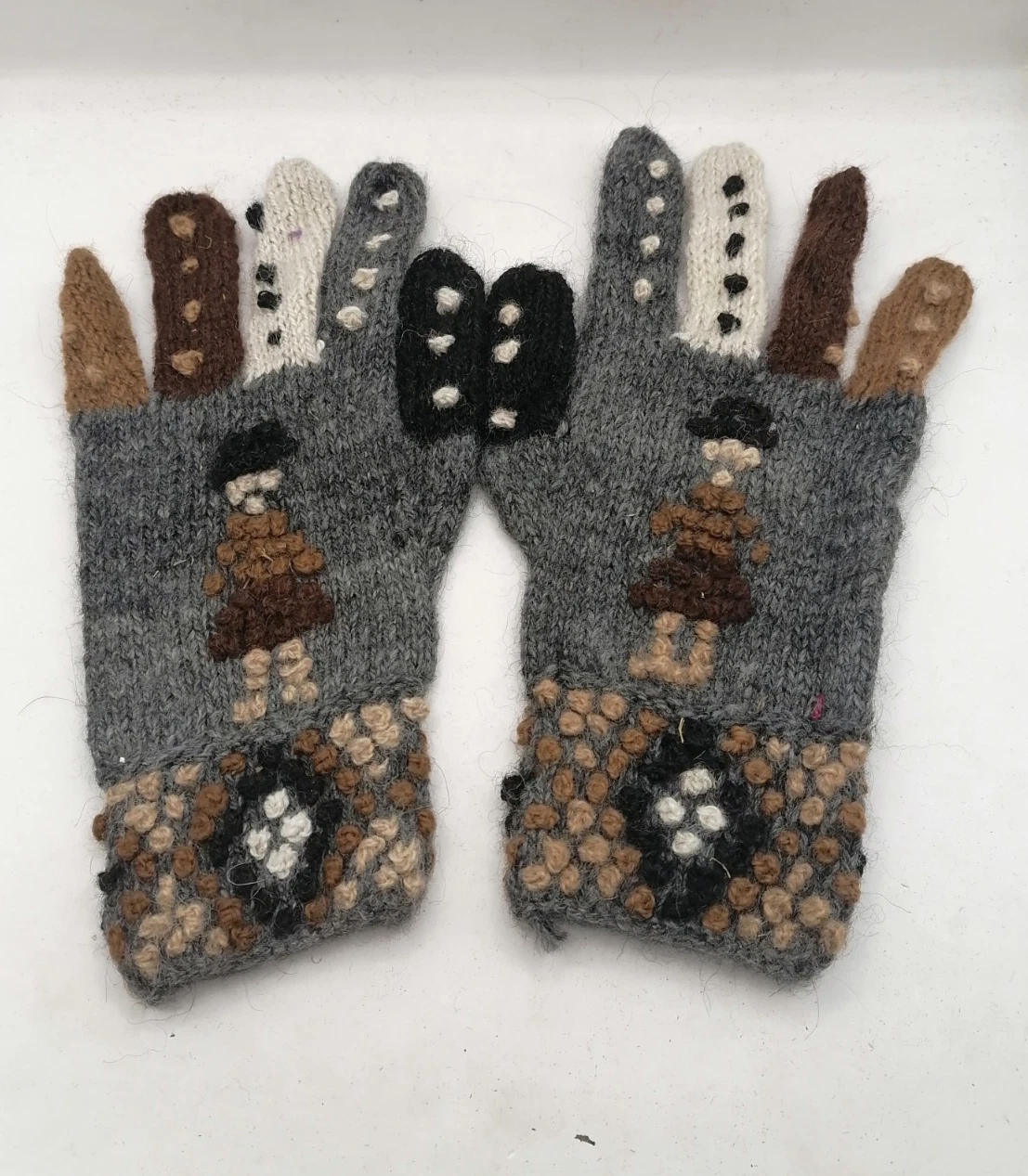 Unisex Alpaca Wool Gloves Handmade Knitting For Winter