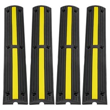  New VEVOR 3.28 ft Cable Protector Ramp,4 Pack of 1 Channel,18000 lbs/axle Capac