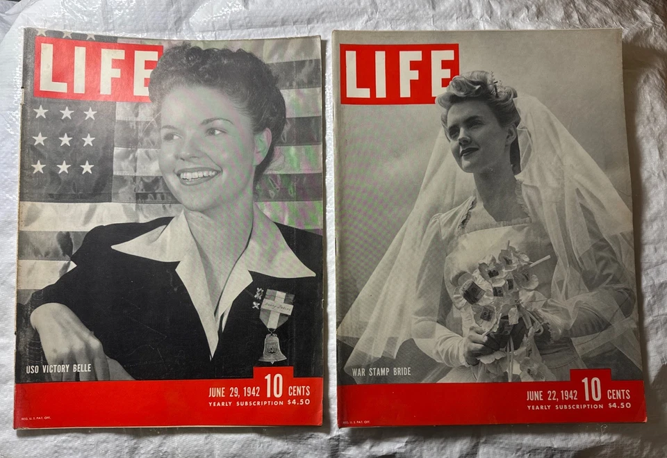 Life Magazine Lot of 4 June 15 22 29 and November 2 1942 WWII WAR ERA Vintage Foto 3 de 4