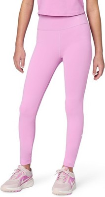 Nike Girl's One Dri-Fit High-Waisted Leggings, Light Magenta/White, X-Large - Li