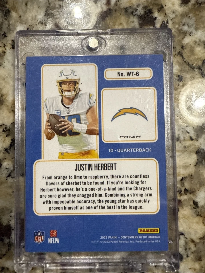 2022 Contenders Optic Justin Herbert Winning Ticket Silver Prizm SP Chargers ⚡️ - Image 2 of 2