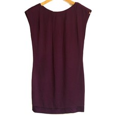 Alice + Olivia Silk Mini Dress Short Sleeve Burgundy Lined Zip Old Money XS