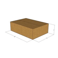 50 20x14x6 Kraft Brown Corrugated Shipping Boxes 32 ECT Single-Wall New
