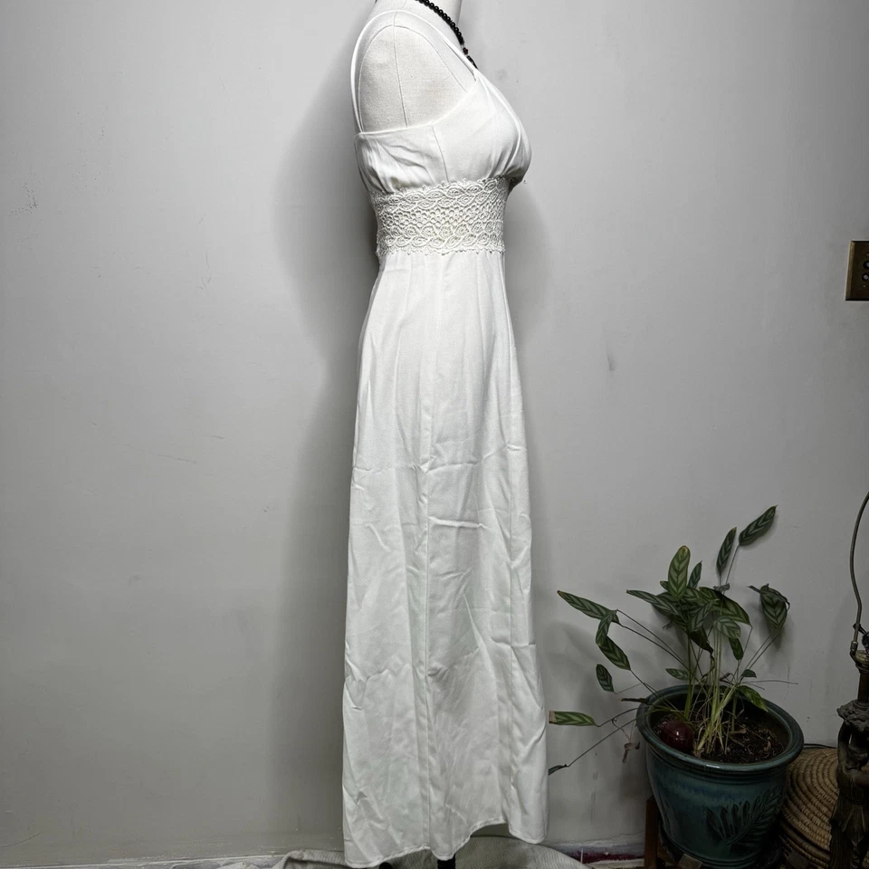 Mono vintage años 80 blanco cintura alta pierna ancha ganchillo ensayo boda RARO Foto 4 de 4