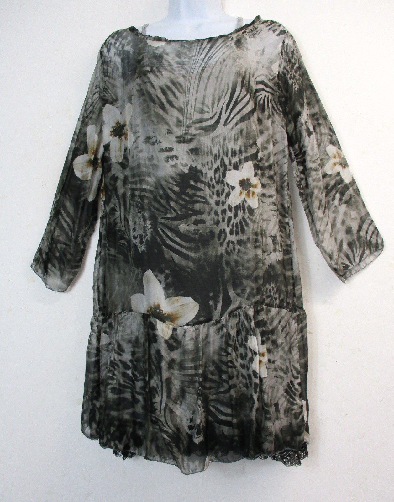 Mujer Estilo por Capas 30% Seda 70% Viscosa Vestido Corto Con Chaleco Calor