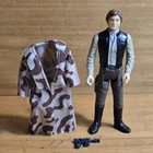Vintage 1984 Kenner Star Wars Han Solo Endor Trench Coat Action Figure Complete