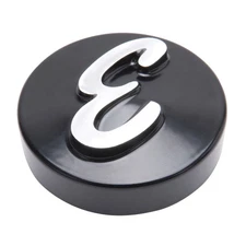 Edelbrock Air Cleaner Nut 4271; Black w/silver E, Aluminum , 1/4-20