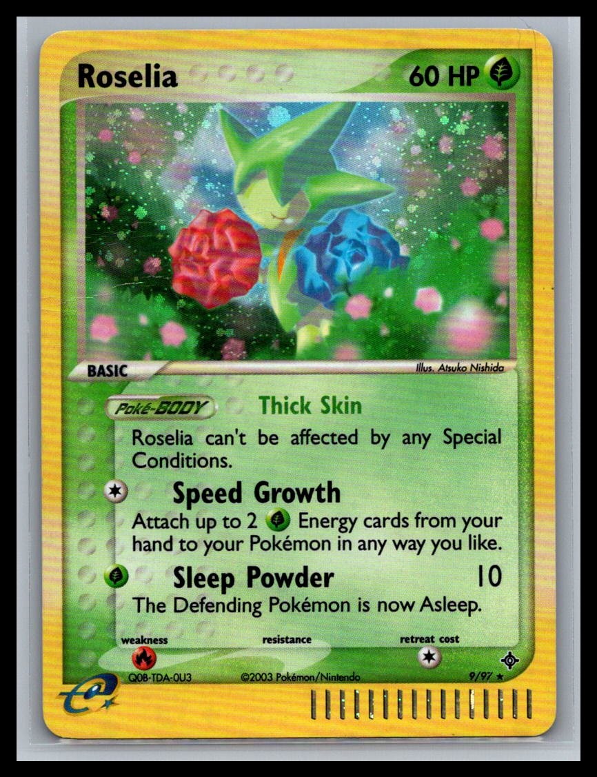Roselia 9/97 Holo Rare Dragon Pokemon Holo Damaged
