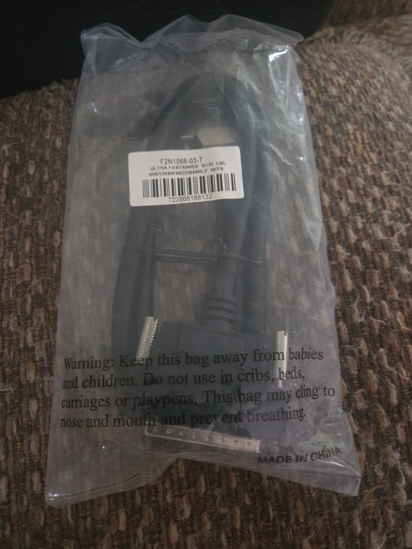 F2N1066-03-T Ultra Fast & Wide SCSI Cable New In Plastic 68M/MICDB68M; 3' W/TS