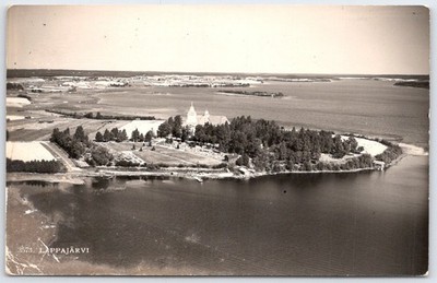Vintage Lappajärvi Finland Aerial View Postcard by Karhumäki Oy