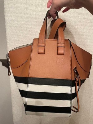LOEWE Hammock Small Bag Leather Navy Women's Pre-owned From Japan