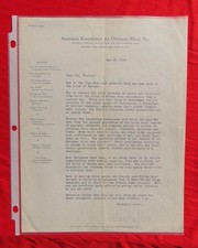 Helen Keller Autograph TLS Signed Letter 1948 Help 4 War Torn Europe John Deere