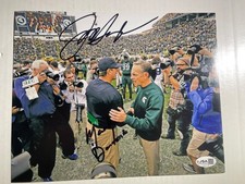 JIM HARBAUGH & MARK DANTONIO Signed 8x10 Photo Spartans Wolverines JSA