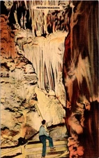 Frozen Niagara Bridal Cave Camdenton Missouri Linen Postcard